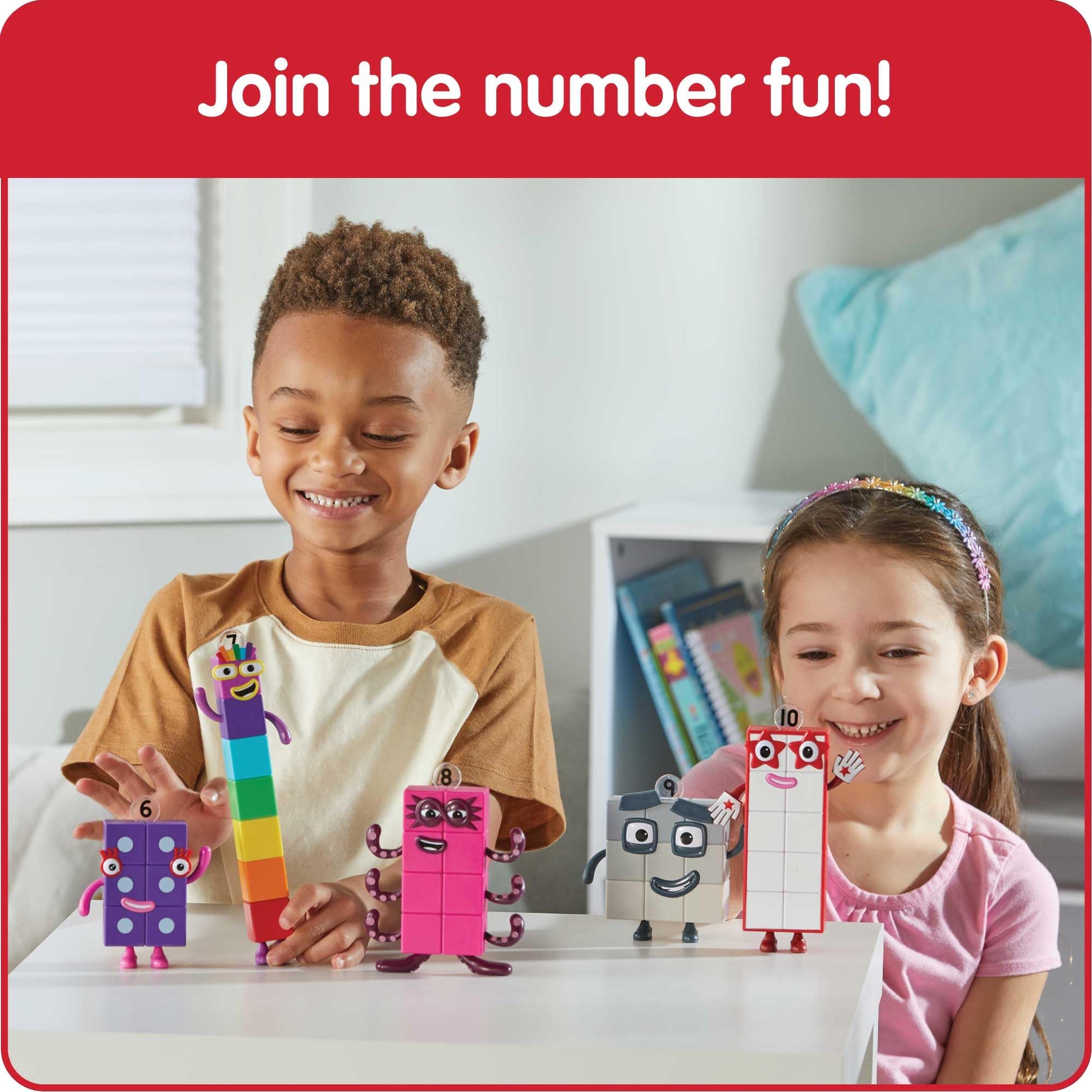 hand2mind Numberblocks Friends Six to Ten, Toy Figures Collectibles, Small Cartoon Figurines for Kids, Mini Action Figures, Character Figures, Play Figure Playsets, Imaginative Play Toys hand2mind