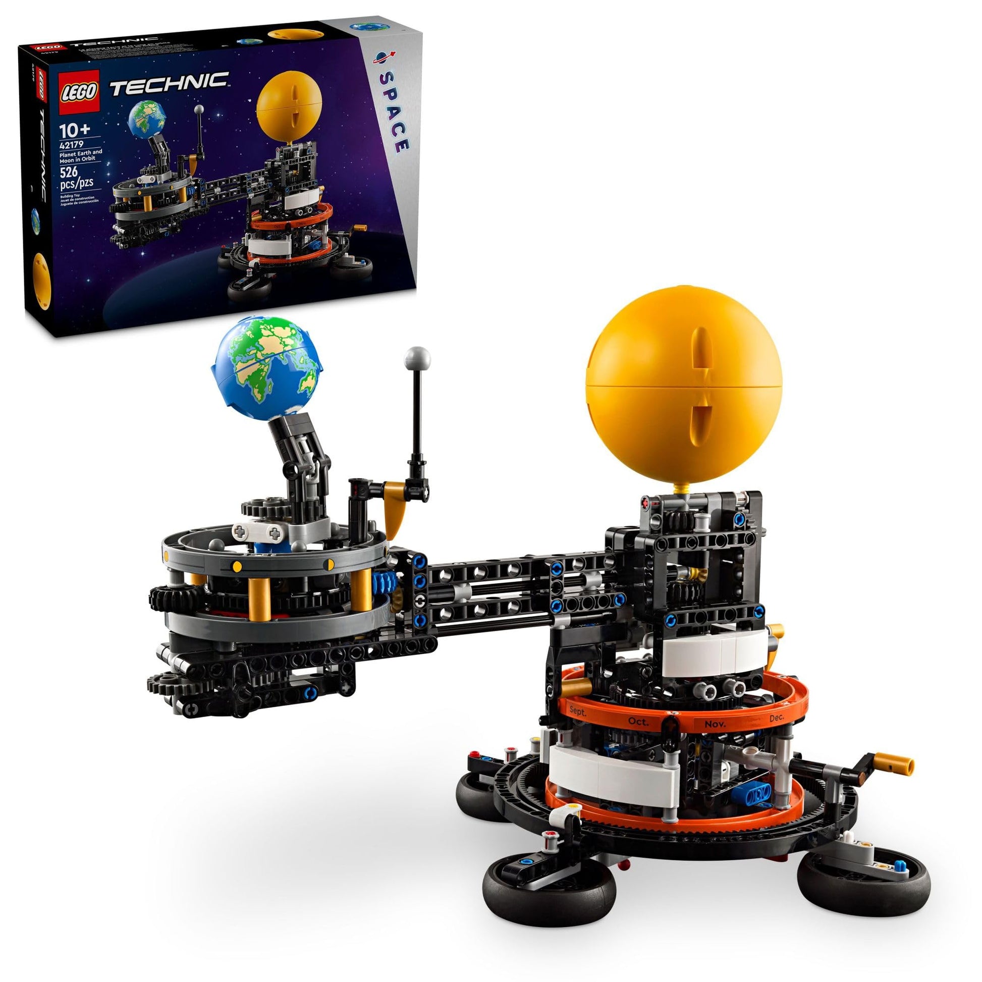 LEGO Technic Planet Earth and Moon in Orbit Building Set, Outer Space Birthday Gift for 10 Year Olds, Solar System Space Toy for Imaginative, Independent Play, Space Room Décor for Boys & Girls, 42179 LEGO
