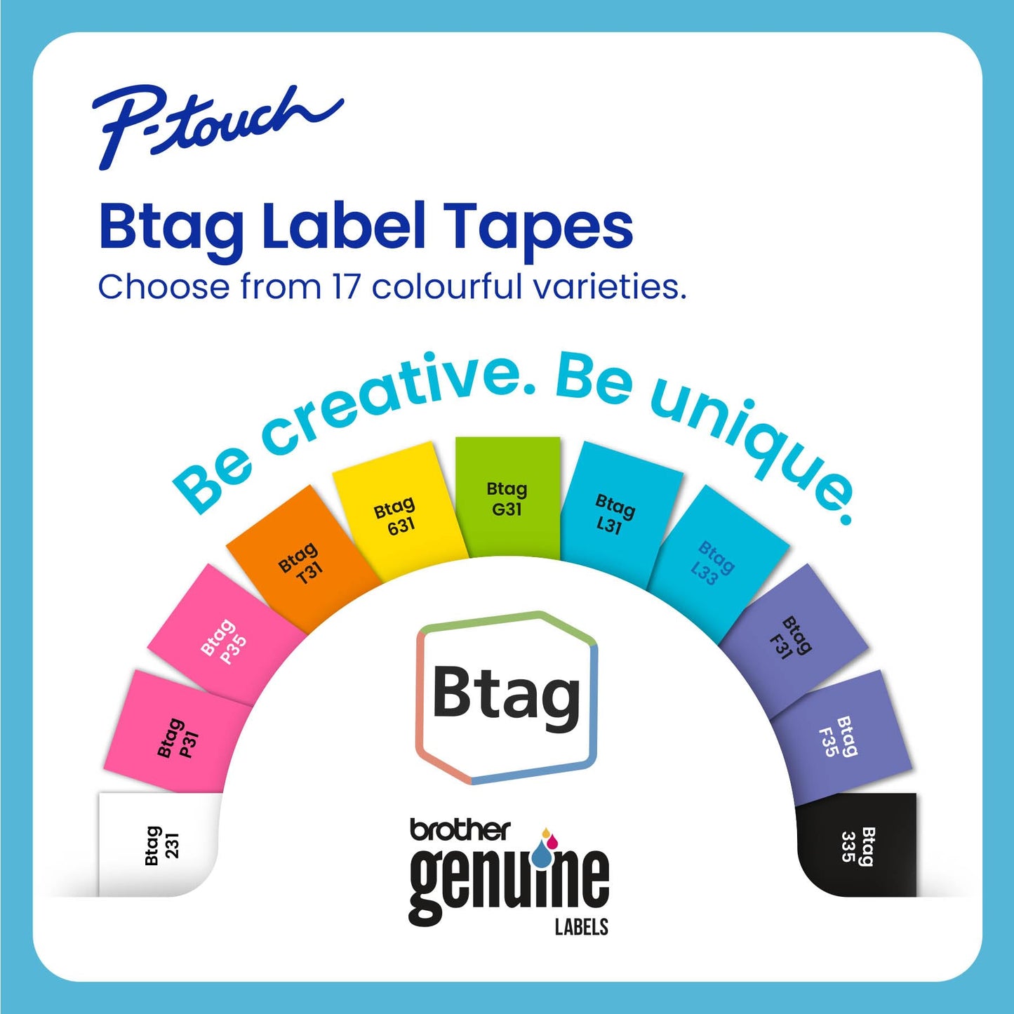 Brother p-Touch 12mm Label Maker Tape Genuine Btag- 3M01 P-Touch Label Tape for P-Touch PT-N10, PT-N20 and PT-N25BT, Btag Series, Non-Laminated, Clear and Black - Available at All In One Marketplace Canada