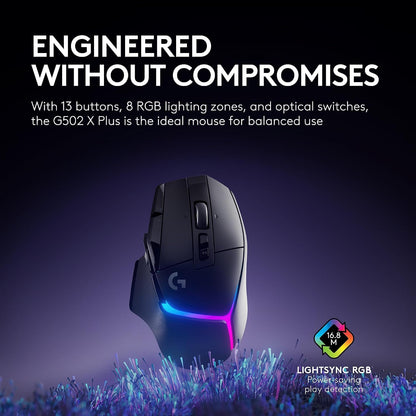 Logitech G502 X Plus Wireless RGB Gaming Mouse - Black