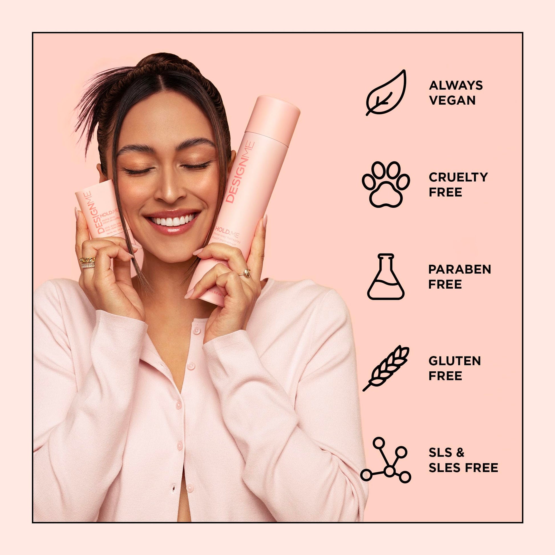 Design.Me HOLD.ME Styling Stick | Vegan Hair Wax Stick for Women | Controls Frizz, Tame Flyaways & Smooths Hair | With Long-Lasting Hold - Available at All In One Marketplace Canada