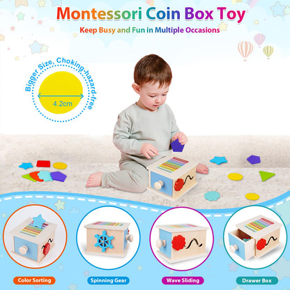 FCSONU Toddler Montessori Shape Coin Box Toys for 1 2 3 Year Old Girls Boys 🍁 All In One Marketplace Canada