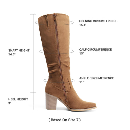DREAM PAIRS Women Knee High Chunky Slouch Boots,Camel,9 🍁 All In One Marketplace Canada