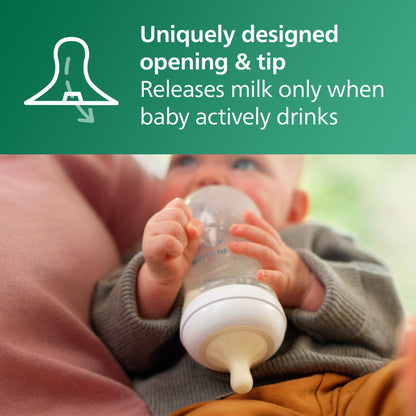 Philips Avent Natural Glass Baby Bottles with Natural Response Nipples (Medium Flow, Flow 3), 8oz, 3-pack, SCY913/03