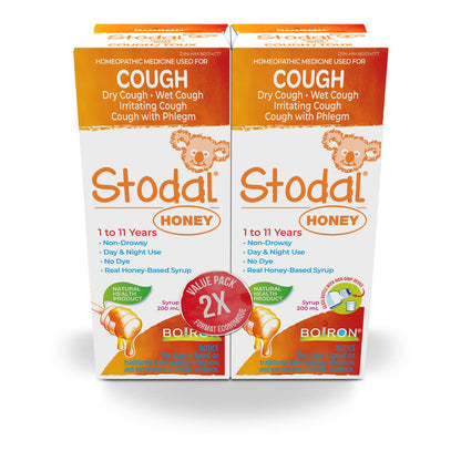 Boiron Stodal Children's Honey Cough Syrup, Twin Pack 2x200ml