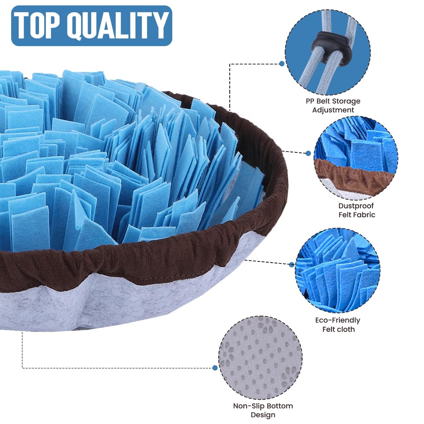 PET ARENA Adjustable Snuffle mat for Dogs, Dog Puzzle Toys, Enrichment Pet Foraging mat for Smell Training and Slow Eating, Stress Relief Interactive Dog Toy for Feeding, Dog Mental Stimulation Toys - Available at All In One Marketplace Canada