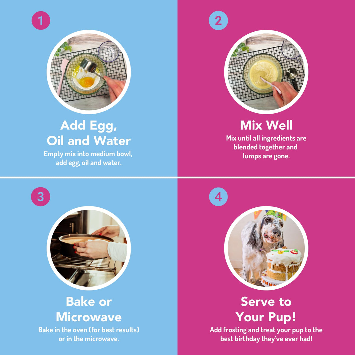 Puppy Cake Mix Dog Birthday Cake Kit in 5 Flavors, with Bone Silicone Pan and Candles (Peanut Butter) 🍁 All In One Marketplace Canada