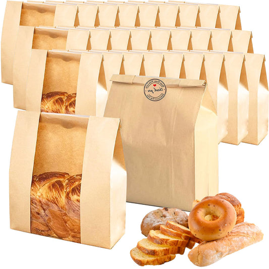 200 pack Bread Bags for Homemade Bread with Clear Window & Label Stickers 🍁 All In One Marketplace Canada