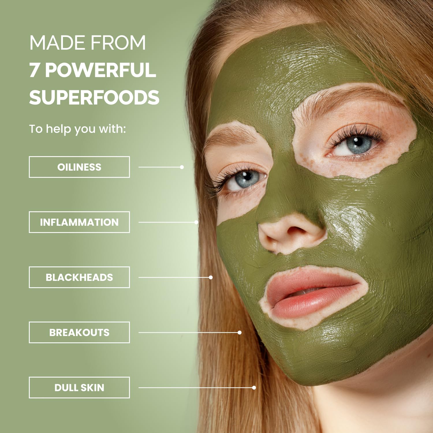 PLANTIFIQUE Clay Mask with Avocado & Superfoods - Korean Face Masks Skincare Products - Dermatologically Tested - Masque Visage Beauté - Gift Idea, 110g / 3.88 fl oz - Available at All In One Marketplace Canada