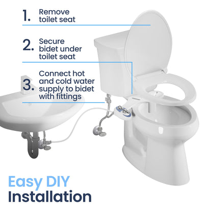 LUXE Bidet NEO 320 - Warm Water Bidet Attachment for Toilet Seat, White