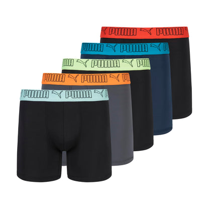 Puma Mens 5 Pack Performance Boxer Briefs, Black/Grey/Navy/Bright, Medium 🍁 All In One Marketplace Canada