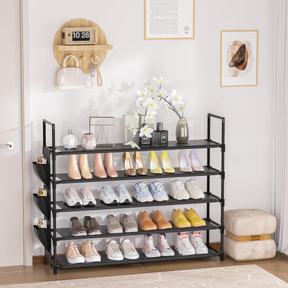 Shoe Rack 5 Tier Shoe Organizer Shoe Storage 20-25 Pairs for Closet Entryway Shoes Holder Space Saving Tall Shoes Shelf for Bedroom Garage Door - Available at All In One Marketplace Canada