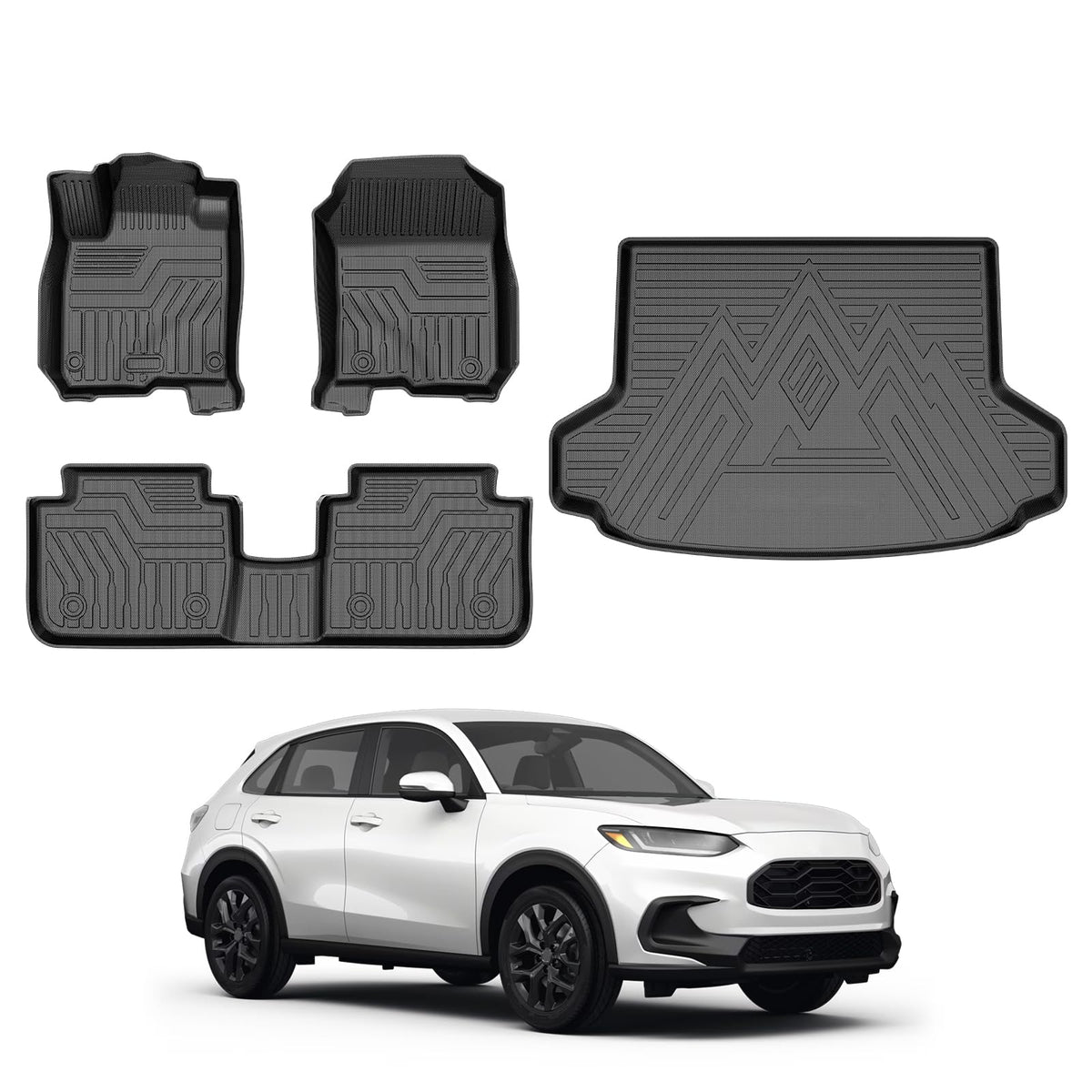 Cacartist Floor Mat Cargo Liner Custom Fit for Honda HR-V 2023-2026 2027 (Include Hybrid) HRV Accessories TPE 3D All Weather Floor Liners Trunk Mat Heavy Duty Car Mat Winter Mats 🍁 All In One Marketplace Canada