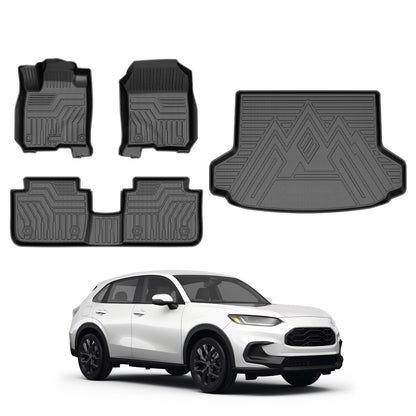 Cacartist Floor Mat Cargo Liner Custom Fit for Honda HR-V 2023-2026 2027 (Include Hybrid) HRV Accessories TPE 3D All Weather Floor Liners Trunk Mat Heavy Duty Car Mat Winter Mats 🍁 All In One Marketplace Canada