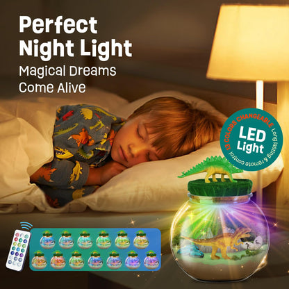 Dinosaur Terrarium Kit for Kids, Light Up Dinosaur Toys for Boys Ages 4-8 🍁 All In One Marketplace Canada