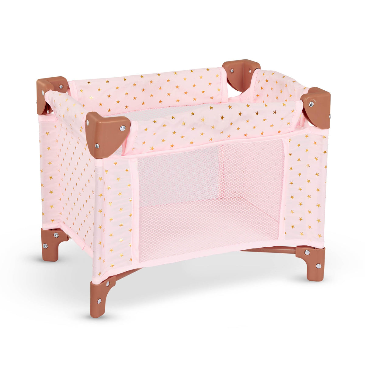 LullaBaby Doll Playpen, Folding Pink Baby Doll Crib, Star Print Design