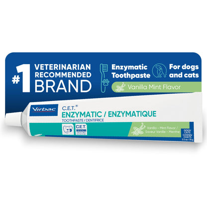 Virbac Enzymatic Toothpaste, 2.5 Ounce, Vanilla-Mint Flavor, 1 pack 🍁 All In One Marketplace Canada