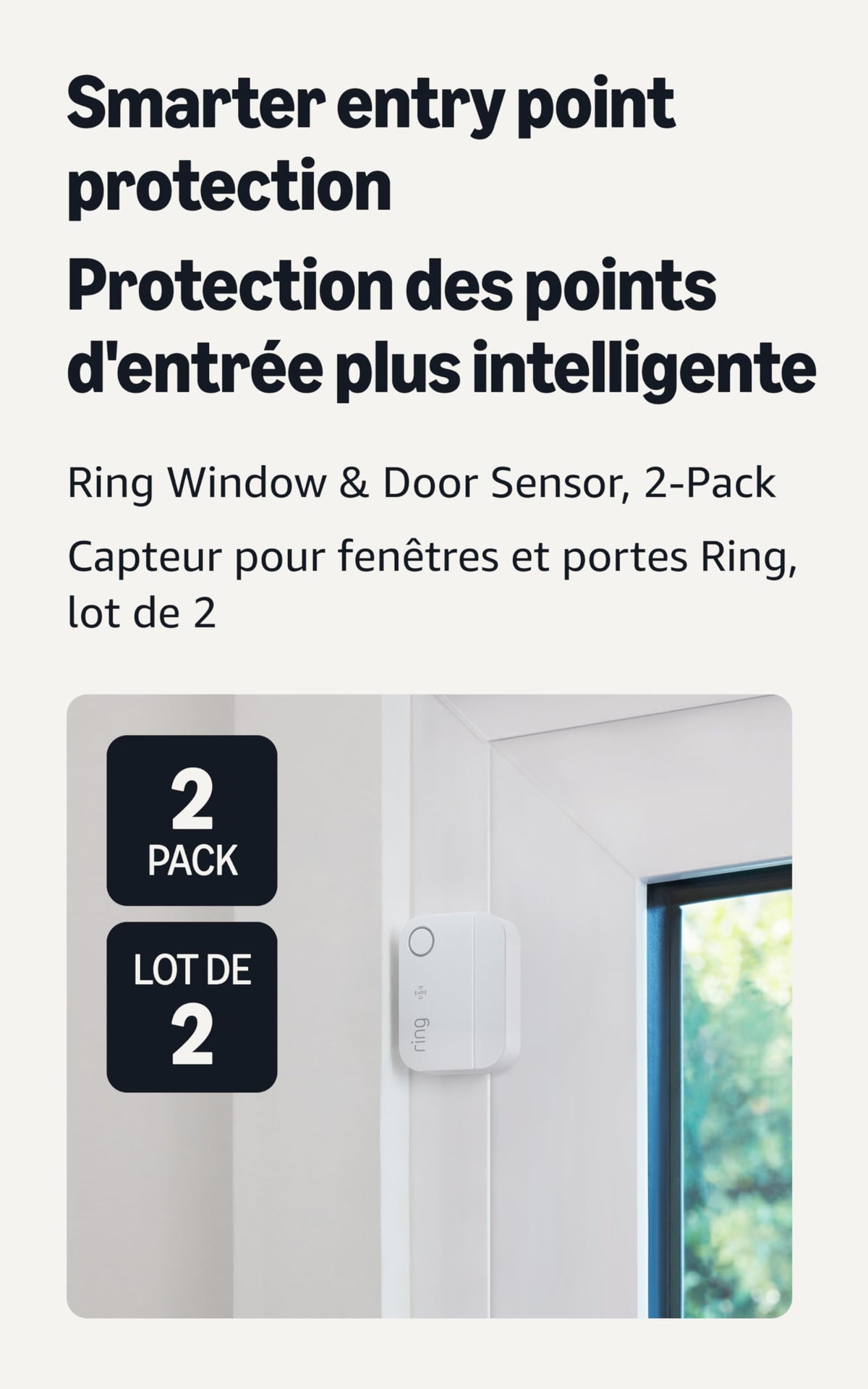 Ring Sensors: Window & Door Sensor (newest model) 2-pack – Instant notifications, on Amazon Sidewalk, Pro Monitoring available (sold separately)