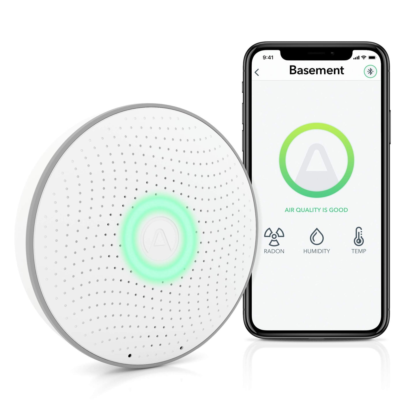 Airthings Wave Radon - Smart Radon Detector with Humidity & Temperature Sensor – Easy-to-Use – Accurate – No Lab Fees – Battery Operated - Free App AIRTHINGS