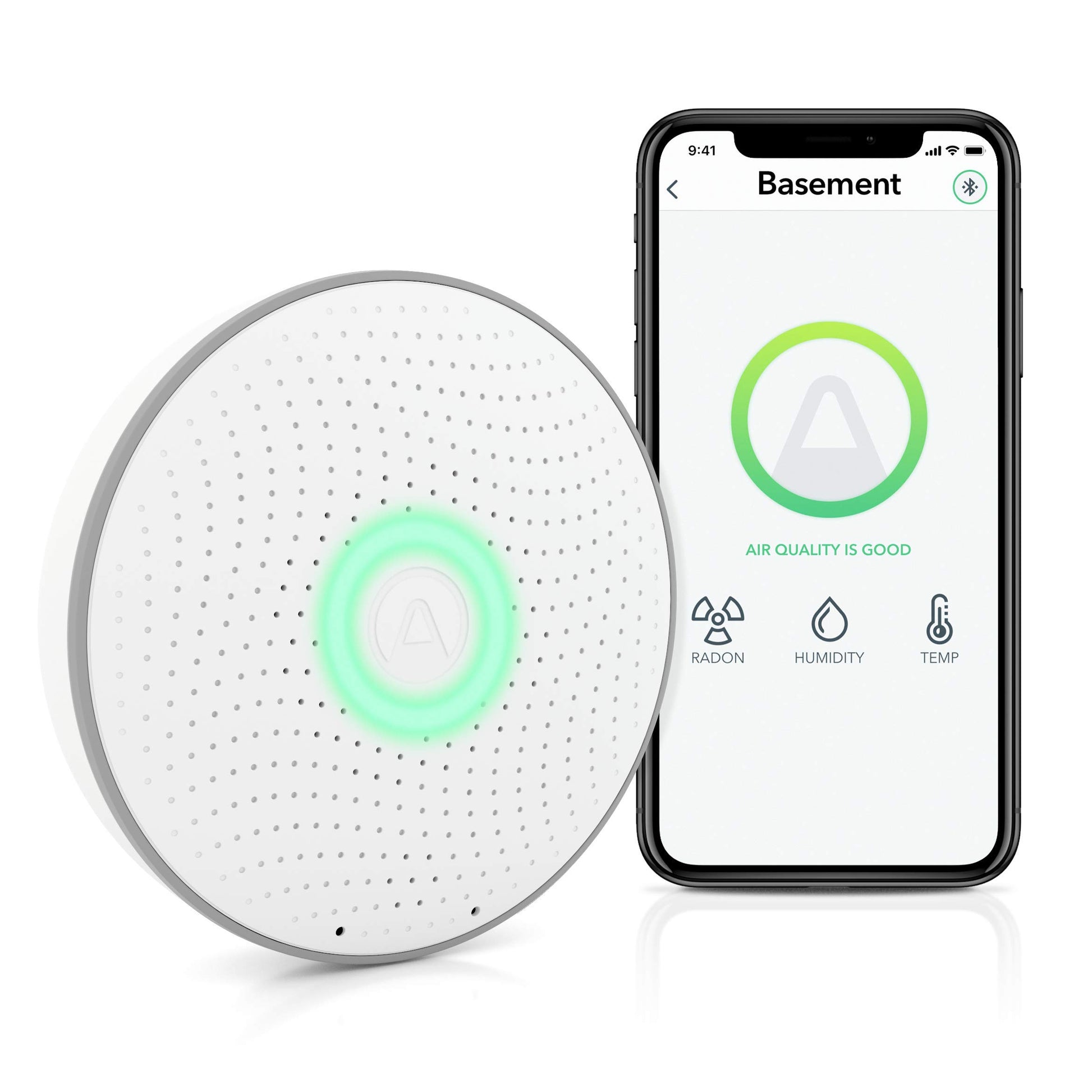 Airthings Wave Radon - Smart Radon Detector with Humidity & Temperature Sensor – Easy-to-Use – Accurate – No Lab Fees – Battery Operated - Free App AIRTHINGS