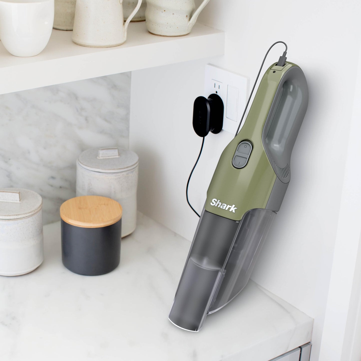 Shark Cyclone Handheld Vacuum - HyperVelocity Suction, Lightweight 1.6 lbs, XL Dust Cup, USB Charging, 8" Crevice Tool, Washable Filter, Green/Grey CH700C (Canadian Version) - Available at All In One Marketplace Canada