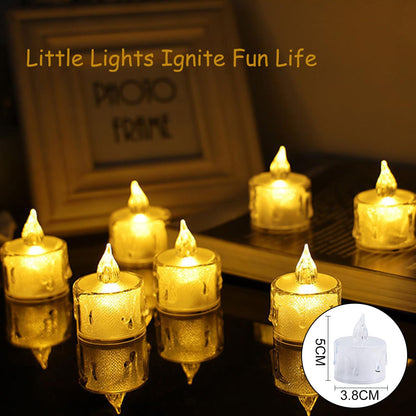 SupBri 24Pack Flameless Tea Lights Candles Battery Operated, Crystal Led Tealight Candles,Votive Candles Electric Fake Candles for Wedding Valentines Halloween Christmas 🍁 All In One Marketplace Canada