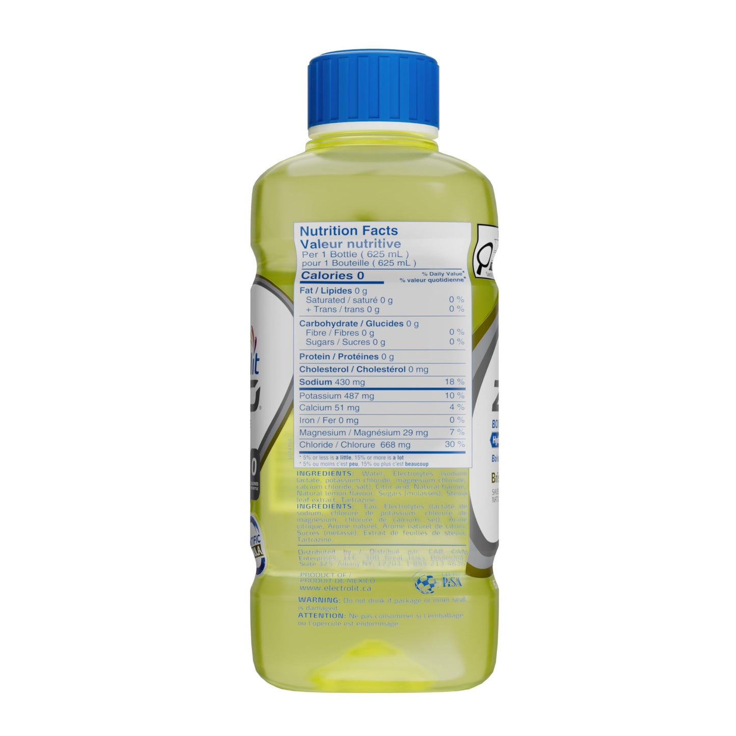 Electrolit Zero Hydration Beverage & Recovery Drink w/Electrolytes, 625ml - Pack of 12- LEMON BREEZE 🍁 All In One Marketplace Canada