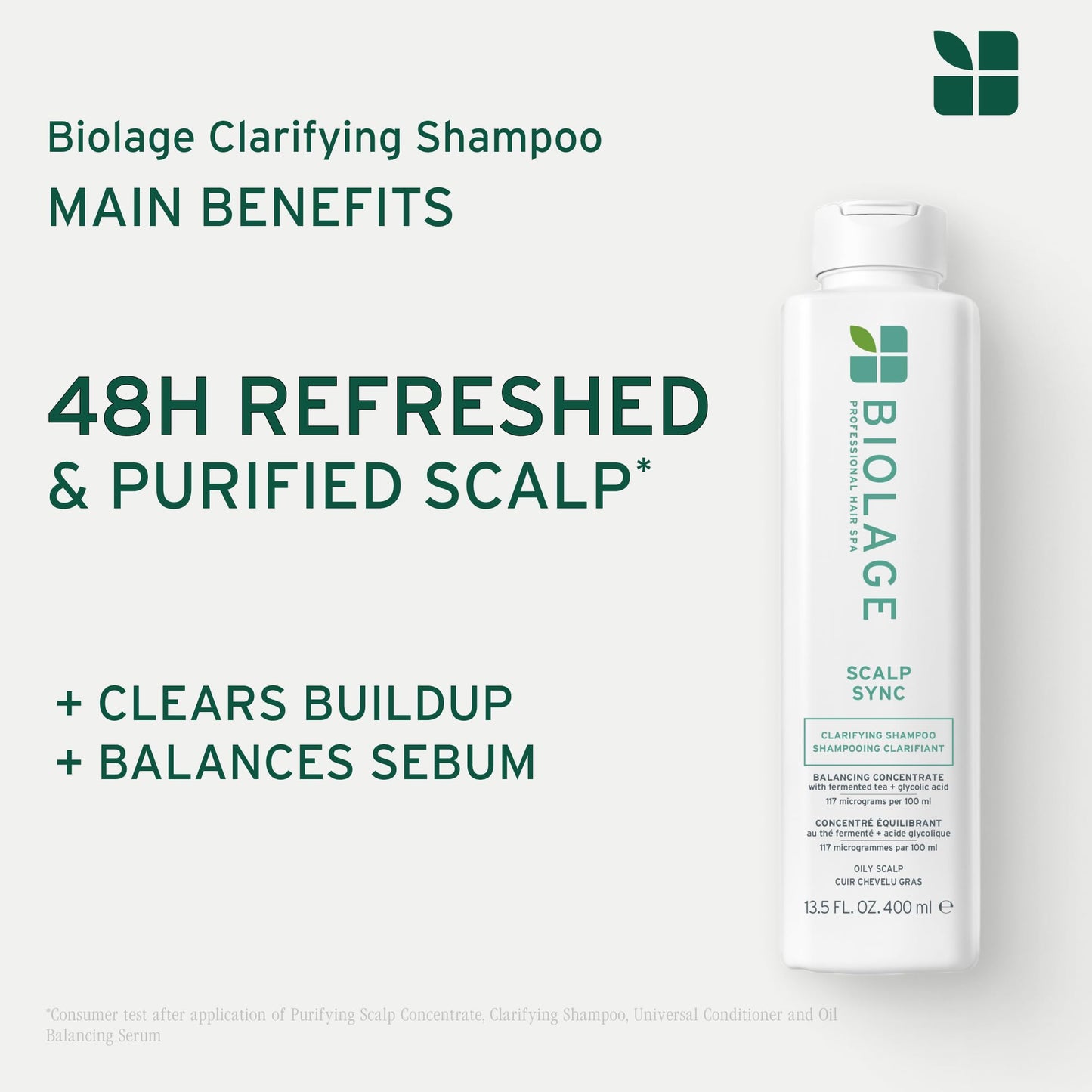 Biolage Clarifying Shampoo, Scalp Sync, Removes Residue, Buildup and Excess Oil, For Oily Hair & Scalp, Gently Exfoliates With Glycolic Acid, Paraben and Silicone Free, Vegan, Cruelty Free - Available at All In One Marketplace Canada