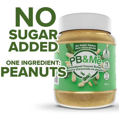 PB&Me Sugar Free Peanut Butter Powder - Powdered Peanut Butter No Sugar for Low Calorie Snacks, Peanut Butter Powder Protein for Smoothies, Low Carb Peanut Powder Protein Snack, 2lbs Jar (1-Pack) - Available at All In One Marketplace Canada