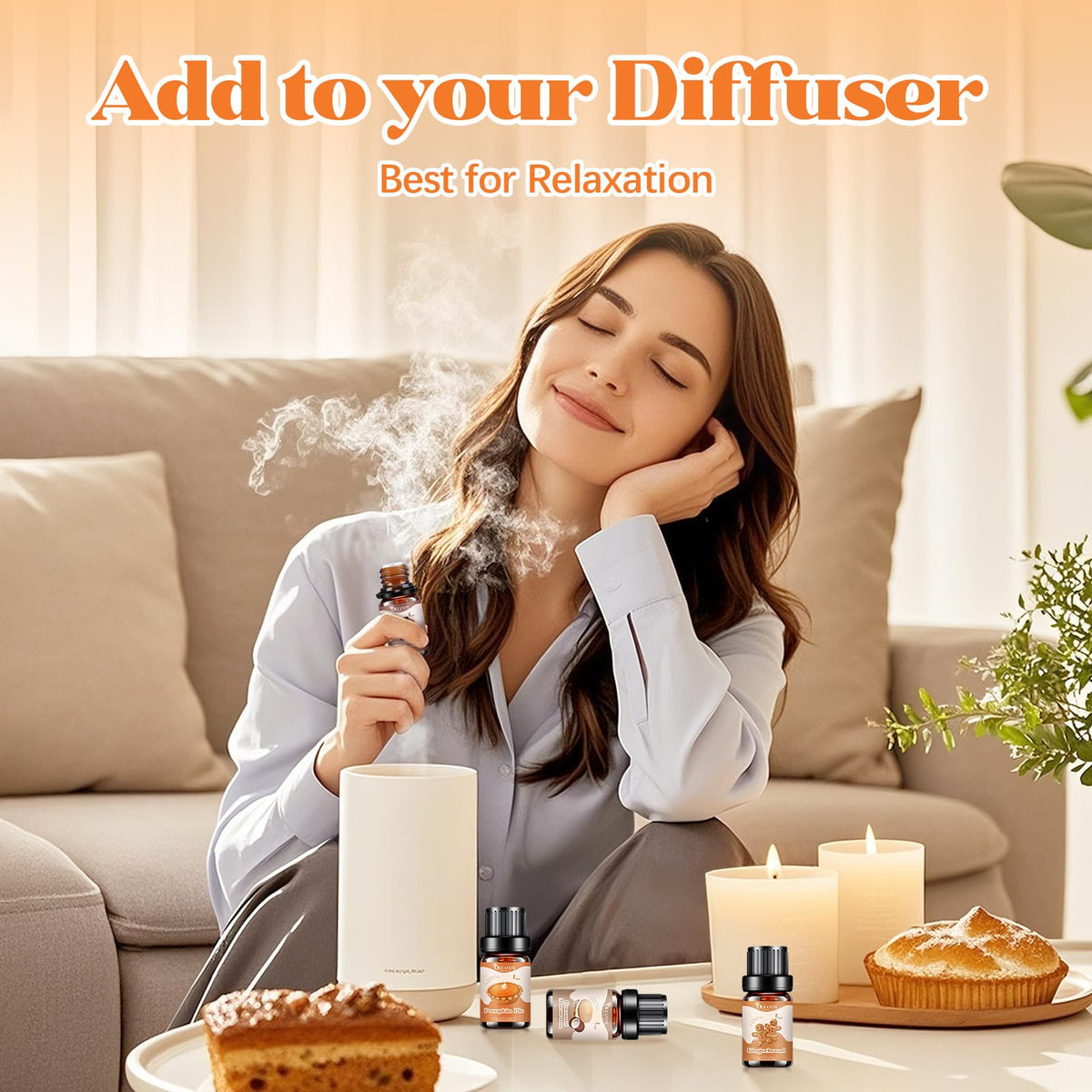 Bakery Essential Oils Set, Fragrance Oil for Diffuser, Fall Candle Scents for Candle & Soap Making, Pumpkin Pie, Cream Vanilla, Gingerbread,Cinnamon Sugar Donut, Cake More 10x5ml 🍁 All In One Marketplace Canada
