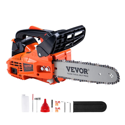 VEVOR Gas Chainsaw, 25.4CC 12" 1.2HP, Gasoline Powered Chain Saw, Handheld Cordless Petrol Chainsaws for Tree Wood Branch Cutting, Tree Trimming, Land Clearing, Farm Garden Ranch Forest Cutting Use 🍁 All In One Marketplace Canada