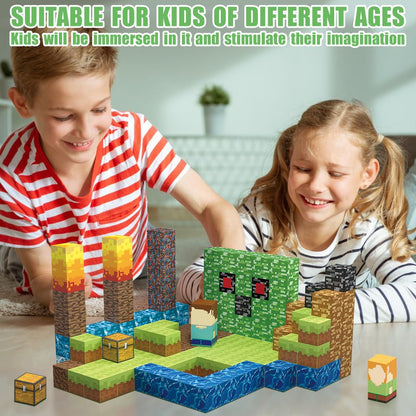 1 Inch Magnetic Blocks Building Blocks 160Pcs Set, Magnet Building Toy Set Magnet Constructions Stacking Toys STEM Sensory Educational Christmas Birthday Gifts for Toddler Boys Girls 🍁 All In One Marketplace Canada