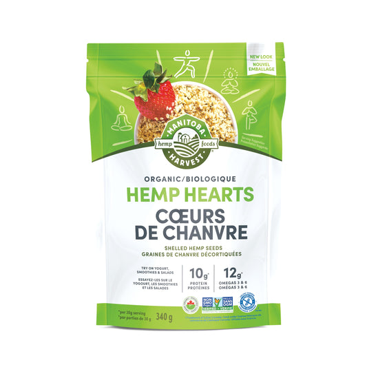 Manitoba Harvest Organic Hemp Hearts Shelled Hemp Seeds, 340g; 10g Plant-Based Protein & 12g Omegas per Serving, Whole 30 Approved, Vegan, Keto, Paleo, Non-GMO, Gluten Free