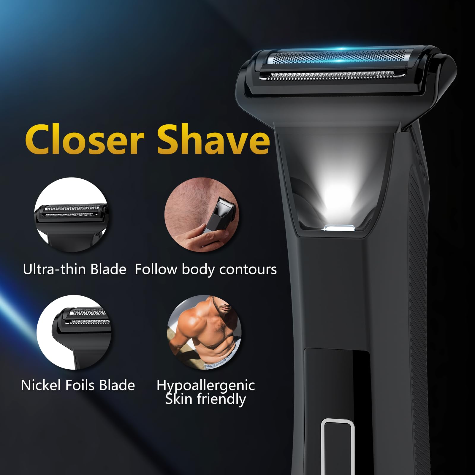 Manscape 3-in-1 Body Trimmer for Men, Groin, Pubic & Ball Hair Shaver No-Nick, Nose Hair Trimmer, Body Groomer for Smooth Shaving, Lightweight with Travel Lock, LED Display, IPX7 Waterproof, Gift Men - Available at All In One Marketplace Canada