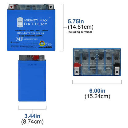 Mighty Max Battery YTX14-BS Gel - 12V 12AH 200 CCA - Battery Brand Product Mighty Max Battery