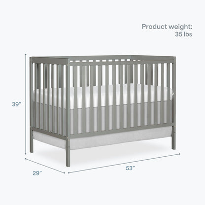 Dream On Me Synergy 5-in-1 Convertible Crib in Cool Grey, Greenguard Gold Certified, BSA Certified, 3 Mattress Height Settings, Classic Nursery Furniture 🍁 All In One Marketplace Canada