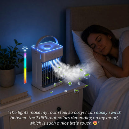 Portable Air Conditioner, 3 Speeds, 3 Mist Settings, 1100ml XL Water Tank, 2~8h Timer, Air Conditioner Portable, Climatiseur Portatif, Personal Small Mini Air Conditioner Cooling Fan for Room Bedroom 🍁 All In One Marketplace Canada