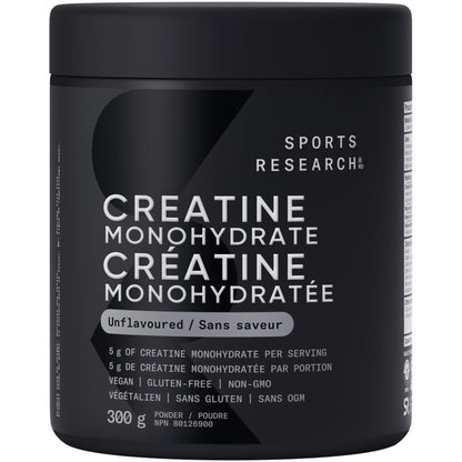 Sports Research® Creatine Monohydrate - Pure Micronized Creatine Monohydrate Powder - Improves strength, power, and performance for Women and Men | Non-GMO 60 Servings