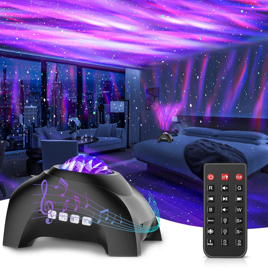 Northern Lights Aurora Projector,CIMELR Star Projector Music Bluetooth Speaker and White Noise,Galaxy Light with Remote Control, Night Light for Bedroom, Room Decor, Ceiling, Gift for Kids Adults