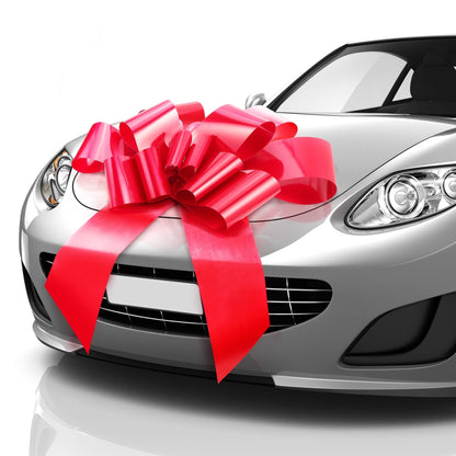 Mifflin - Big Car Bow - Matte Red, 30 Inch / 76 cm - Butterfly Shape Giant Gift Bow for Birthday, Christmas - Huge Car Décor w/ 2 Suction Cups 🍁 All In One Marketplace Canada