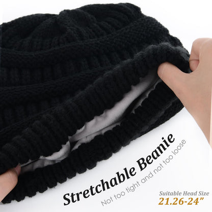 FURTALK Knit Beanie Hats for Women Men Fleece Lined Ski Skull Cap Slouchy Winter Hat Black 🍁 All In One Marketplace Canada