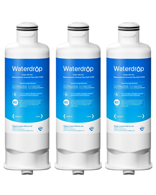 Waterdrop WD-F45 Replacement for Samsung® DA97-17376B, HAF-Qin/EXP, DA97-08006C, RF28R7201SR, RF28R7351SG, Refrigerator Water Filter, 3 Filters - Available at All In One Marketplace Canada