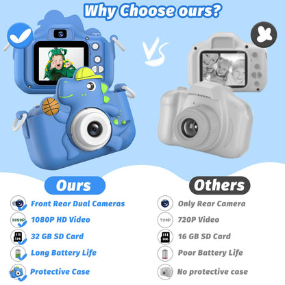 Masterbee Children's Camera Toys for Girls & Boys, 3-12 Years - 1080P HD Video Kids Digital Camera - Perfect for Christmas & Birthday Gifts (Blue) 🍁 All In One Marketplace Canada