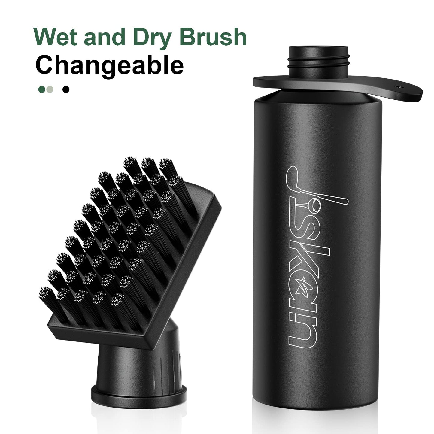 Jiskan Pro Golf Club Brush Cleaner with Retainer Clip and Squeeze Water Bottle 7.5 Inches Holds 4 Ounces of Water, Essentials Golf Accessories for Men Best Gifts for Men