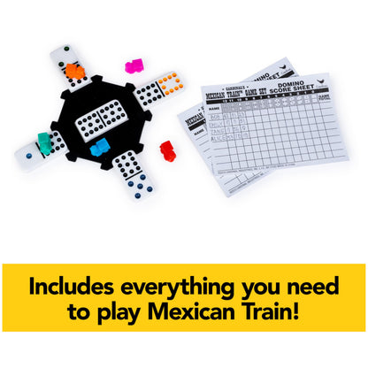 Spin Master Games, Mexican Train Dominoes Set in Aluminum Carry Case, Includes Colorful Trains for Fun-Filled Family Game Night, for Kids & Family, 2-8 Players, for Ages 8 & Up 🍁 All In One Marketplace Canada