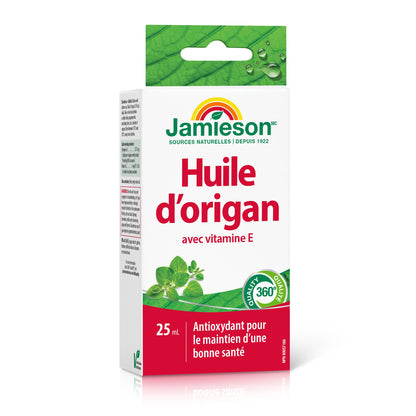 Jamieson Oregano Oil Liquid, with Vitamin E. Supports Immune Health, Antioxidant, Gluten-Free, Lactose-Free, 25 mL, Proudly Canadian
