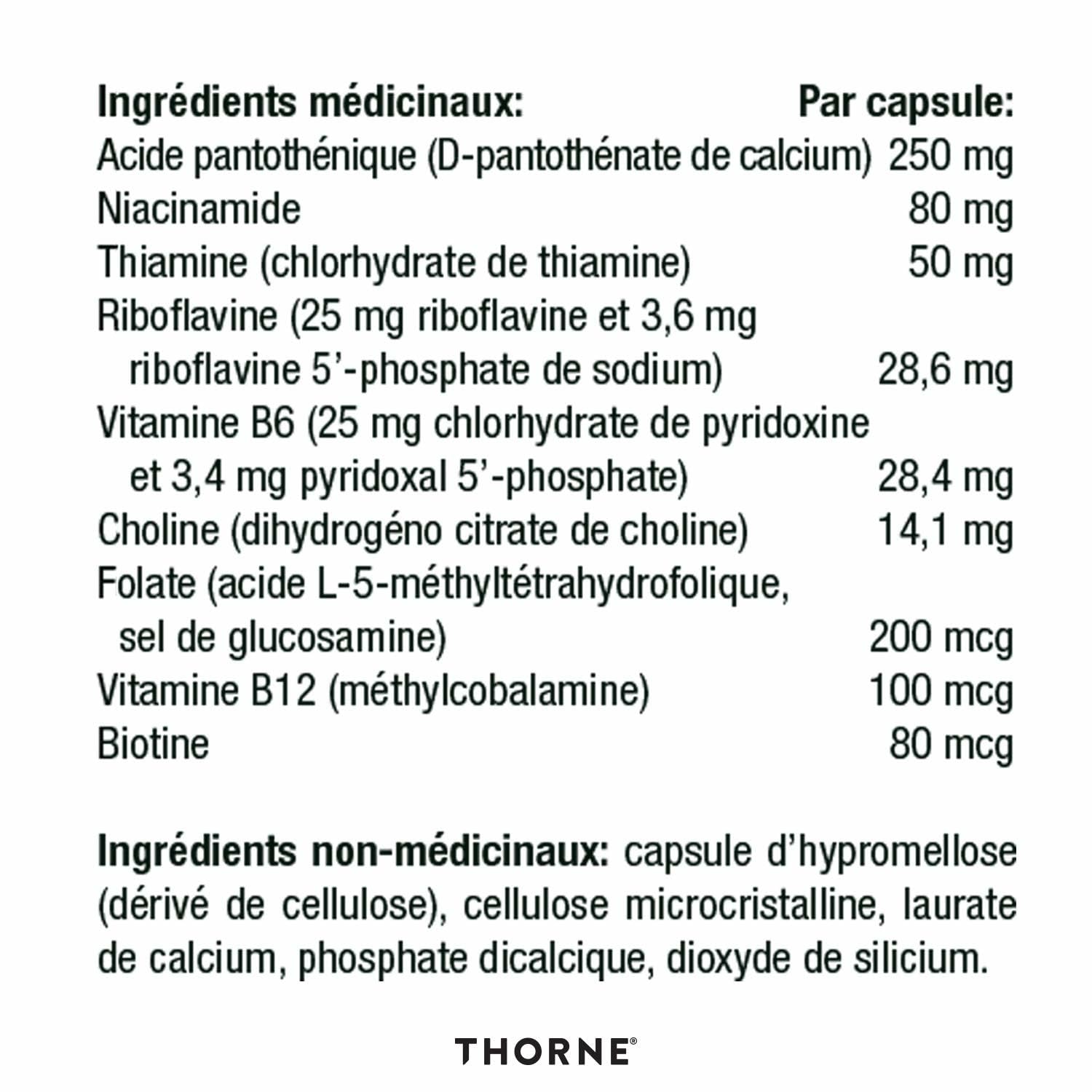 Thorne Stress B-Complex - Vitamin B Complex for Stress Support - 60 Capsules - 60 Servings - Available at All In One Marketplace Canada