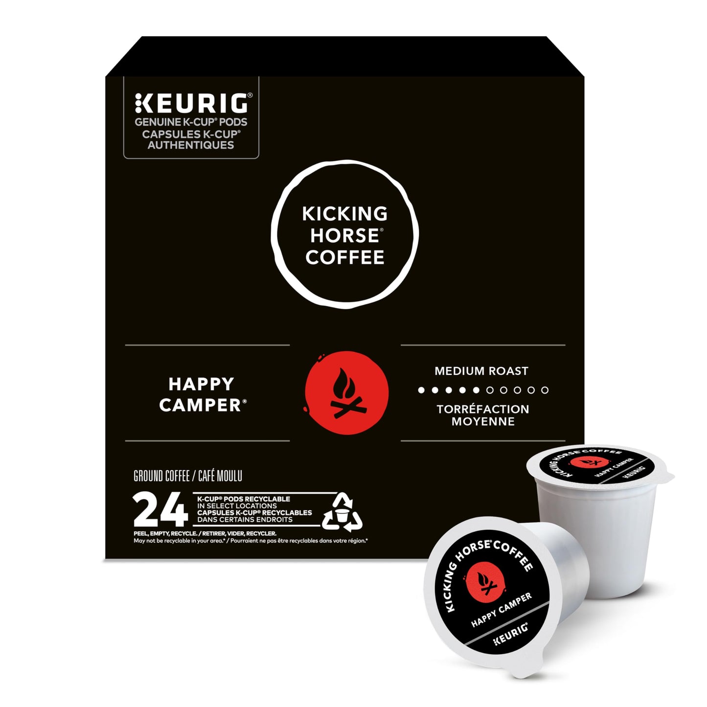 Kicking Horse Happy Camper, Medium Roast, K-Cup Coffee Pods, 24 Count