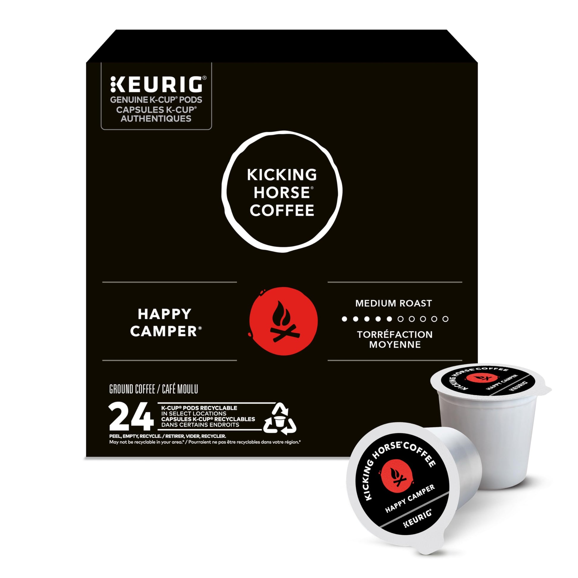 Kicking Horse Happy Camper, Medium Roast, K-Cup Coffee Pods, 24 Count