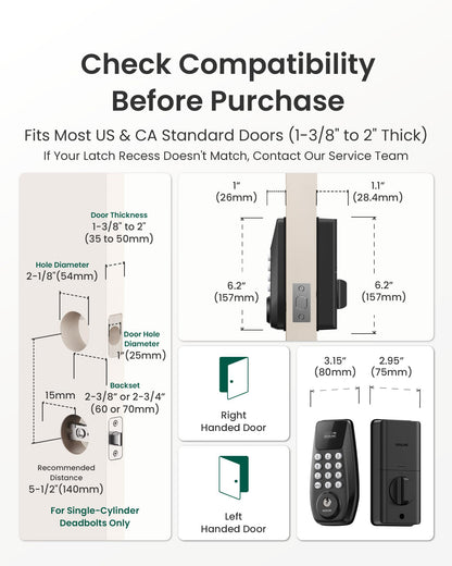DESLOC C100 Plus Smart Keyless Entry Door Lock with Built-in WiFi 🍁 All In One Marketplace Canada DESLOC